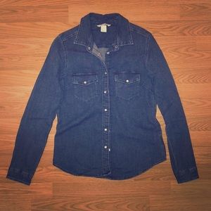 Dark denim button up